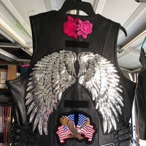 Women’s leather biker vest